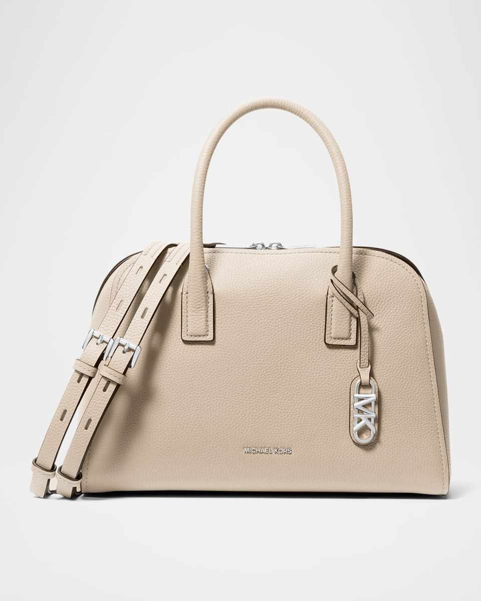 Medium Zip Leather Satchel Bag